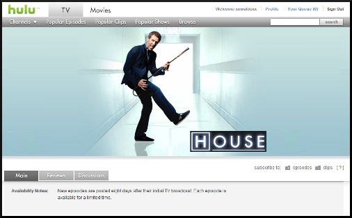 Screen Capture of Hulu